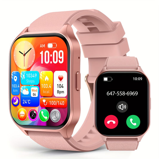 1pc SOUYIE Smart Watch P109, 2.1" Curved HD AMOLED 480p Display, 410*502 Resolution, 100+ Sports Modes, Wireless 5.0, Health & Fitness Tracker, Call & Message Notifications, Menstrual Cycle & Sedentary Reminder, Water Reminder, Alarm, Stopwatch, Weather,