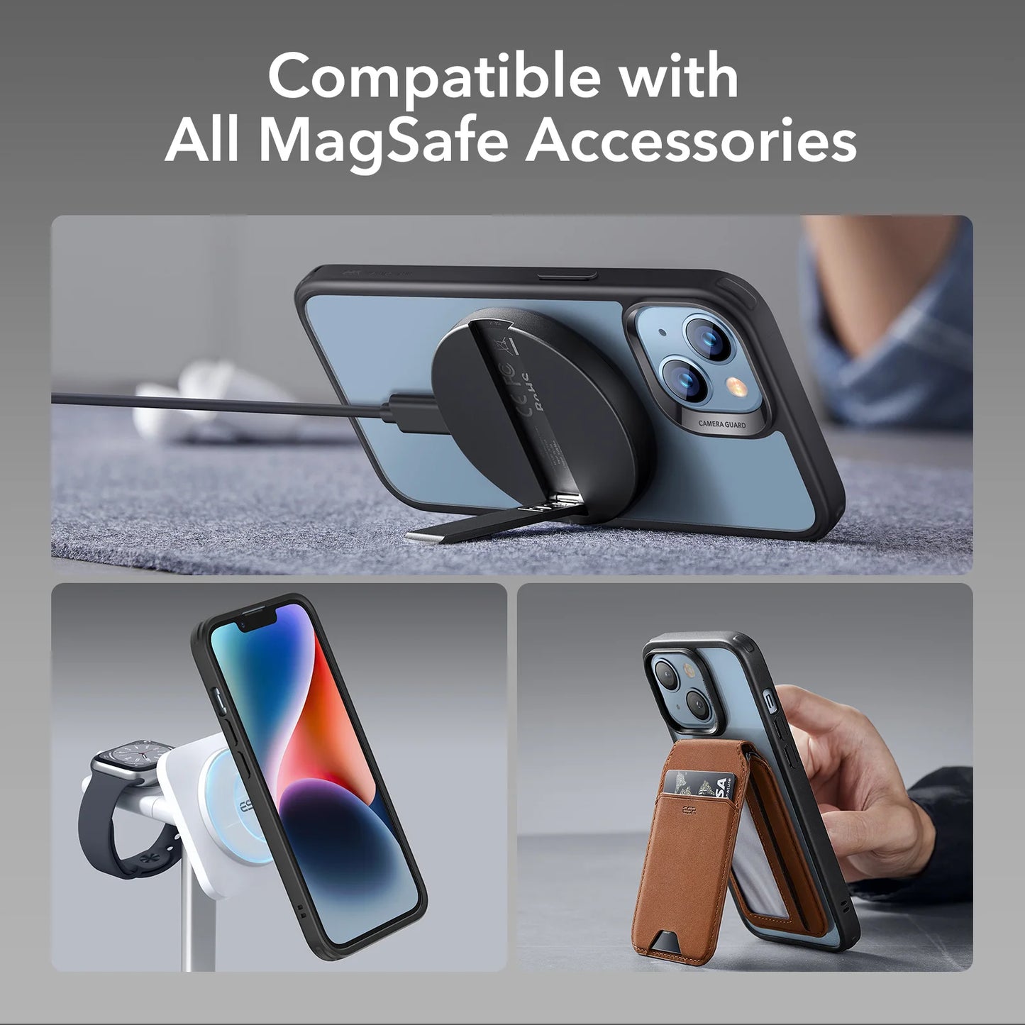 ESR for iPhone 15/16 Pro Max MagSafe Case for Classic Hybrid Case with HaloLock for iPhone 15/16 Plus Shockproof Back Cover
