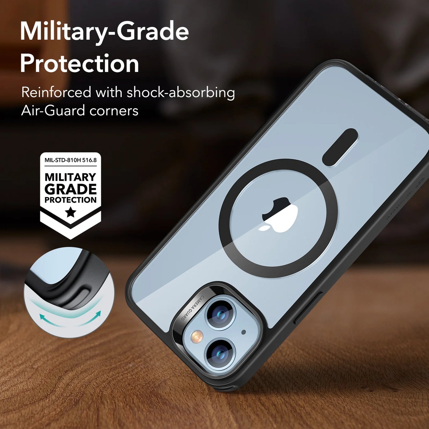 ESR for iPhone 15/16 Pro Max MagSafe Case for Classic Hybrid Case with HaloLock for iPhone 15/16 Plus Shockproof Back Cover