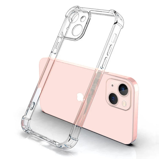 Thick Shockproof Silicone Clear Phone Case For iPhone 11 12 13 14 15 16 Pro Max Mini X XS XR 7 8 Plus SE2 Transparent Soft Cover