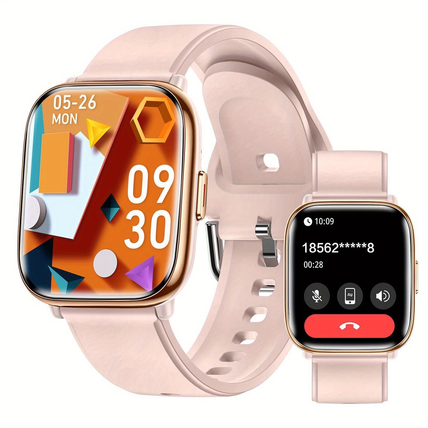 2025 Women's Pink Smartwatch, Intelligent Voice Control, 1.75" AMOLED Screen, Fitness Watch with Da GPT, AI, Wireless Calling, Message Notification, Voice Assistant, 24/7, Pressure And All-Day Sleep Monitoring, Screen-Off Clock Always Display, Weather, Al